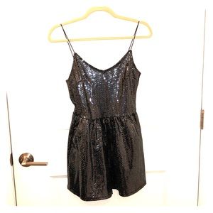Black sequin romper
